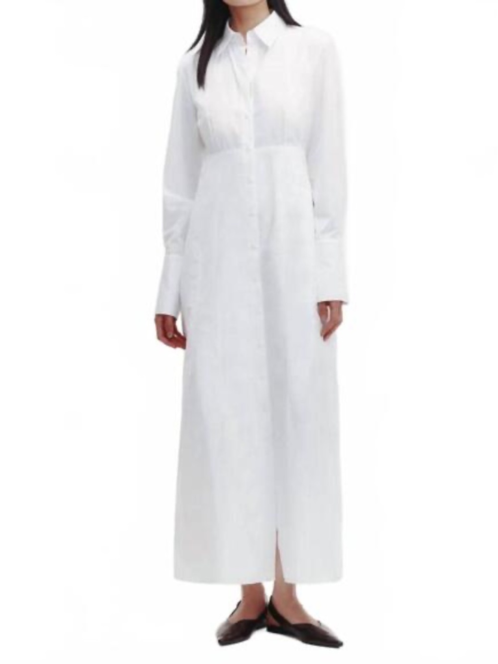 TWP Brand New FIONA Long Sleeve Cream Button-Front Maxi Shirt Dress; Chic, CBK